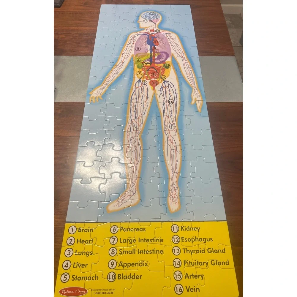 Melissa &‎ Doug Human Anatomy Floor Puzzle 100 Piece Extra Large 4 Feet Tall 445